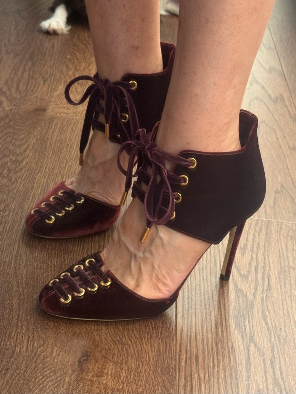 Jimmy Choo lace up open bootie